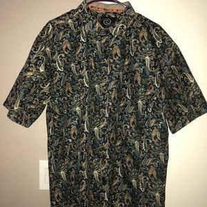 Paisley button down short sleeved shirt